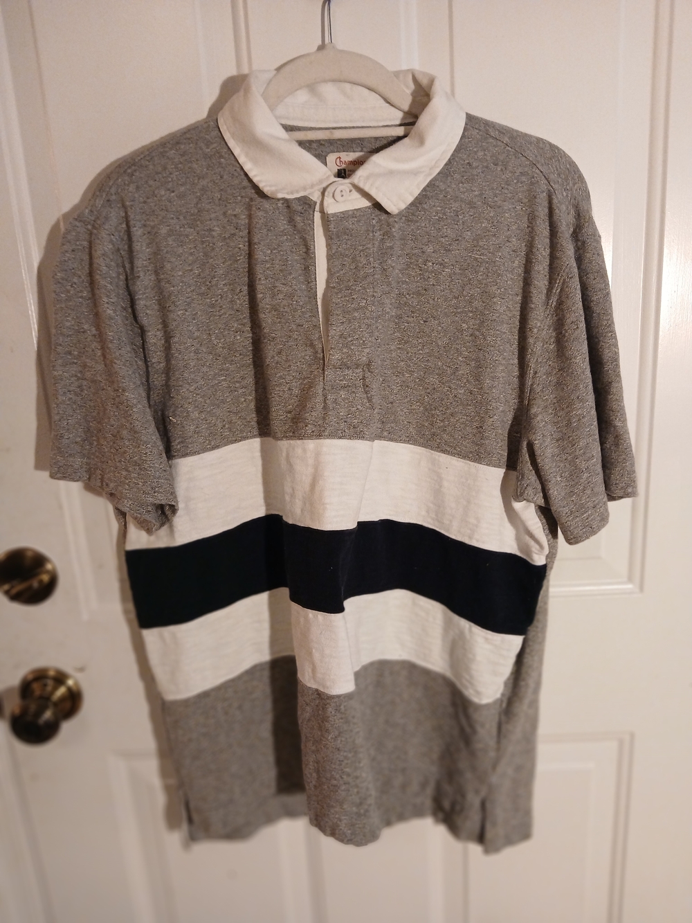 Todd Snyder X Champion Heather Gray RUGBY SHORT SLEEVED POLO SHIRT Mens L